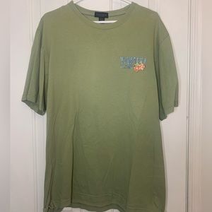 Khaki Green Men’s XL Cotton Crew Neck T-Shirt Tahiti Islands Van Heusen